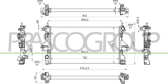 Prasco CI954R001 - Радіатор, охолодження двигуна autozip.com.ua