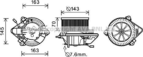 Prasco CN8508 - Електродвигун, вентиляція салону autozip.com.ua