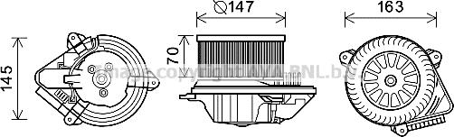 Prasco CN8293 - Електродвигун, вентиляція салону autozip.com.ua