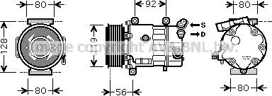 Prasco CNAK255 - Компресор, кондиціонер autozip.com.ua