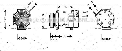 Prasco CNAK238 - Компресор, кондиціонер autozip.com.ua