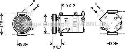 Prasco CNK237 - Компресор, кондиціонер autozip.com.ua