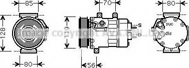 Prasco CNK254 - Компресор, кондиціонер autozip.com.ua