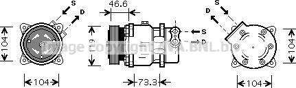 Prasco CNK218 - Компресор, кондиціонер autozip.com.ua