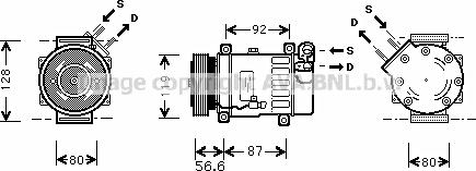 Prasco CNK238 - Компресор, кондиціонер autozip.com.ua