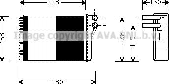 Prasco CR6047 - Теплообмінник, опалення салону autozip.com.ua