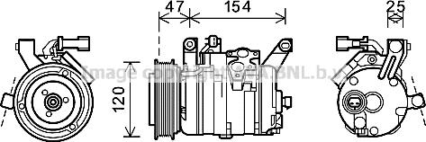 Prasco CRK120 - Компресор, кондиціонер autozip.com.ua