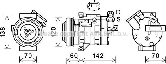 Prasco CTK052 - Компресор, кондиціонер autozip.com.ua