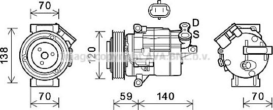 Prasco CTK065 - Компресор, кондиціонер autozip.com.ua