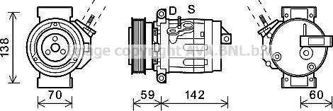 Prasco CTK035 - Компресор, кондиціонер autozip.com.ua