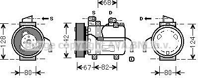 Prasco CTK071 - Компресор, кондиціонер autozip.com.ua