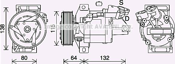 Prasco DAK016 - Компресор, кондиціонер autozip.com.ua