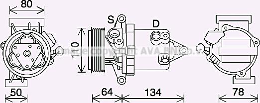 Prasco DNAK437 - Компресор, кондиціонер autozip.com.ua