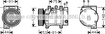 Prasco DNAK259 - Компресор, кондиціонер autozip.com.ua