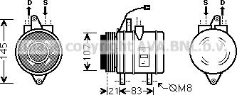 Prasco DWK098 - Компресор, кондиціонер autozip.com.ua