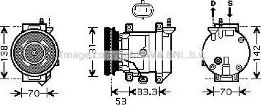 Prasco DWK080 - Компресор, кондиціонер autozip.com.ua