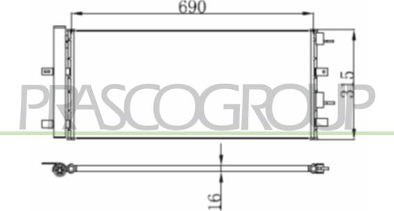 Prasco FD080C001 - Конденсатор, кондиціонер autozip.com.ua