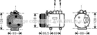 Prasco FDAK174 - Компресор, кондиціонер autozip.com.ua