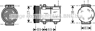 Prasco FDAK322 - Компресор, кондиціонер autozip.com.ua