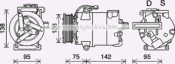 Prasco FDK635 - Компресор, кондиціонер autozip.com.ua