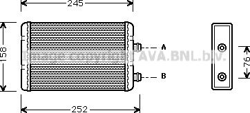 Prasco FT6220 - Теплообмінник, опалення салону autozip.com.ua