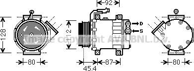 Prasco FTAK366 - Компресор, кондиціонер autozip.com.ua