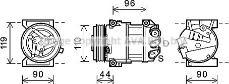 Prasco FTK407 - Компресор, кондиціонер autozip.com.ua