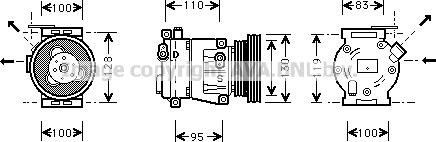 Prasco FTK035 - Компресор, кондиціонер autozip.com.ua