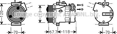 Prasco FTK384 - Компресор, кондиціонер autozip.com.ua