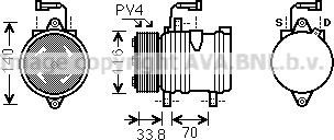 Prasco FTK374 - Компресор, кондиціонер autozip.com.ua