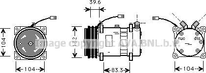 Prasco FTK372 - Компресор, кондиціонер autozip.com.ua