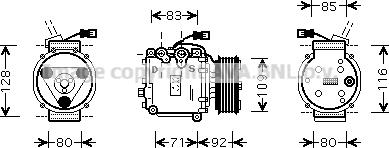 Prasco HDK169 - Компресор, кондиціонер autozip.com.ua