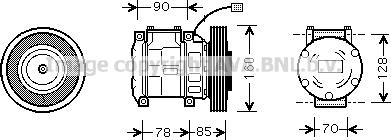 Prasco HDK019 - Компресор, кондиціонер autozip.com.ua