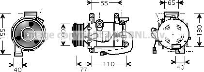 Prasco HDK208 - Компресор, кондиціонер autozip.com.ua