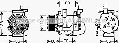 Prasco HDK207 - Компресор, кондиціонер autozip.com.ua