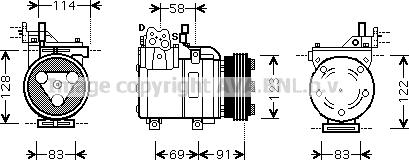 Prasco HYAK196 - Компресор, кондиціонер autozip.com.ua