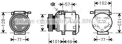 Prasco HYAK222 - Компресор, кондиціонер autozip.com.ua