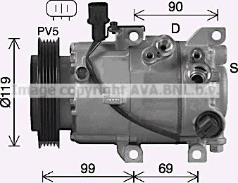 Prasco HYK487 - Компресор, кондиціонер autozip.com.ua