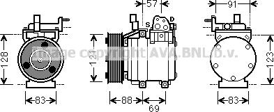 Prasco HYK258 - Компресор, кондиціонер autozip.com.ua