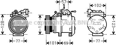 Prasco HYK208 - Компресор, кондиціонер autozip.com.ua