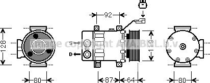 Prasco JEAK047 - Компресор, кондиціонер autozip.com.ua