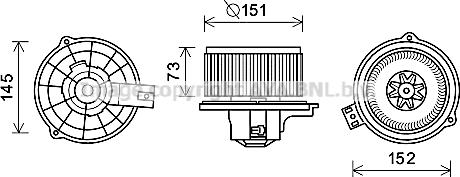 Prasco KA8266 - Електродвигун, вентиляція салону autozip.com.ua