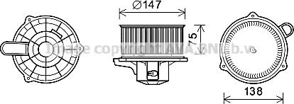 Prasco KA8262 - Електродвигун, вентиляція салону autozip.com.ua