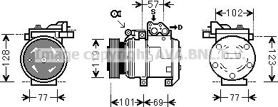 Prasco KAK146 - Компресор, кондиціонер autozip.com.ua