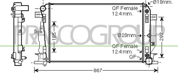 Prasco ME919R006 - Радіатор, охолодження двигуна autozip.com.ua