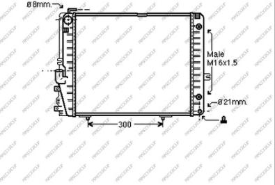 Prasco ME031R006 - Радіатор, охолодження двигуна autozip.com.ua