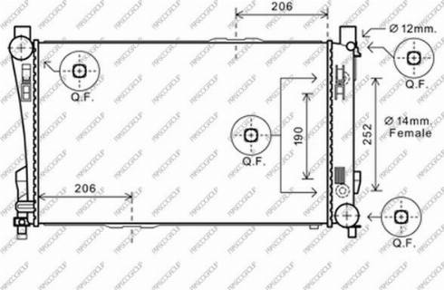 Prasco ME027R012 - Радіатор, охолодження двигуна autozip.com.ua