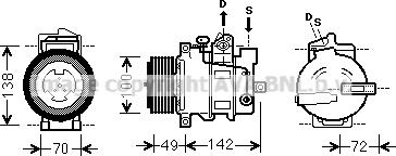 Prasco MSAK566 - Компресор, кондиціонер autozip.com.ua