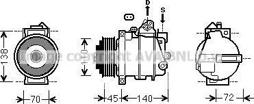 Prasco MSAK568 - Компресор, кондиціонер autozip.com.ua