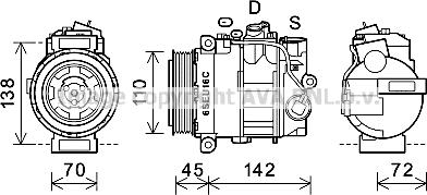 Prasco MSAK614 - Компресор, кондиціонер autozip.com.ua